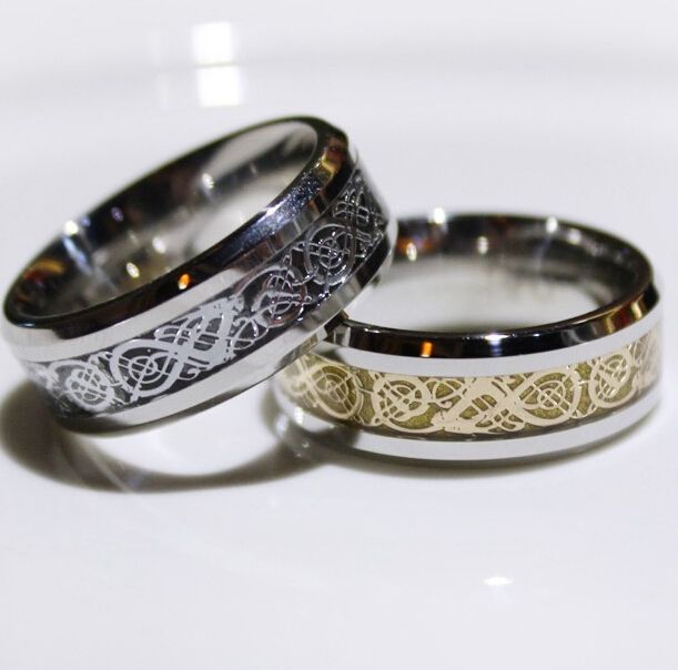 ... Celtic Dragon Tungsten Carbide Ring Men Jewelry Wedding Band US 8-12