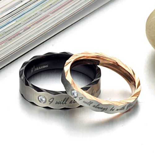 ... Steel Ring Wedding Engagement Set Promise 'I will always be with you ... Steel Ring Wedding Engagement Set Promise 'I will always be with you