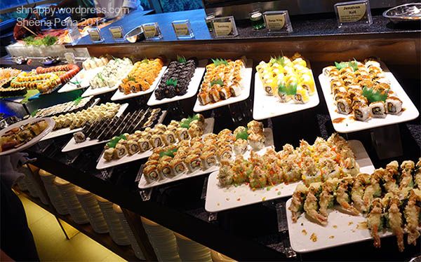 Sushi Buffet at Vikings variety of delicious sushi and other seafood displayed in SM Marikina Vikings