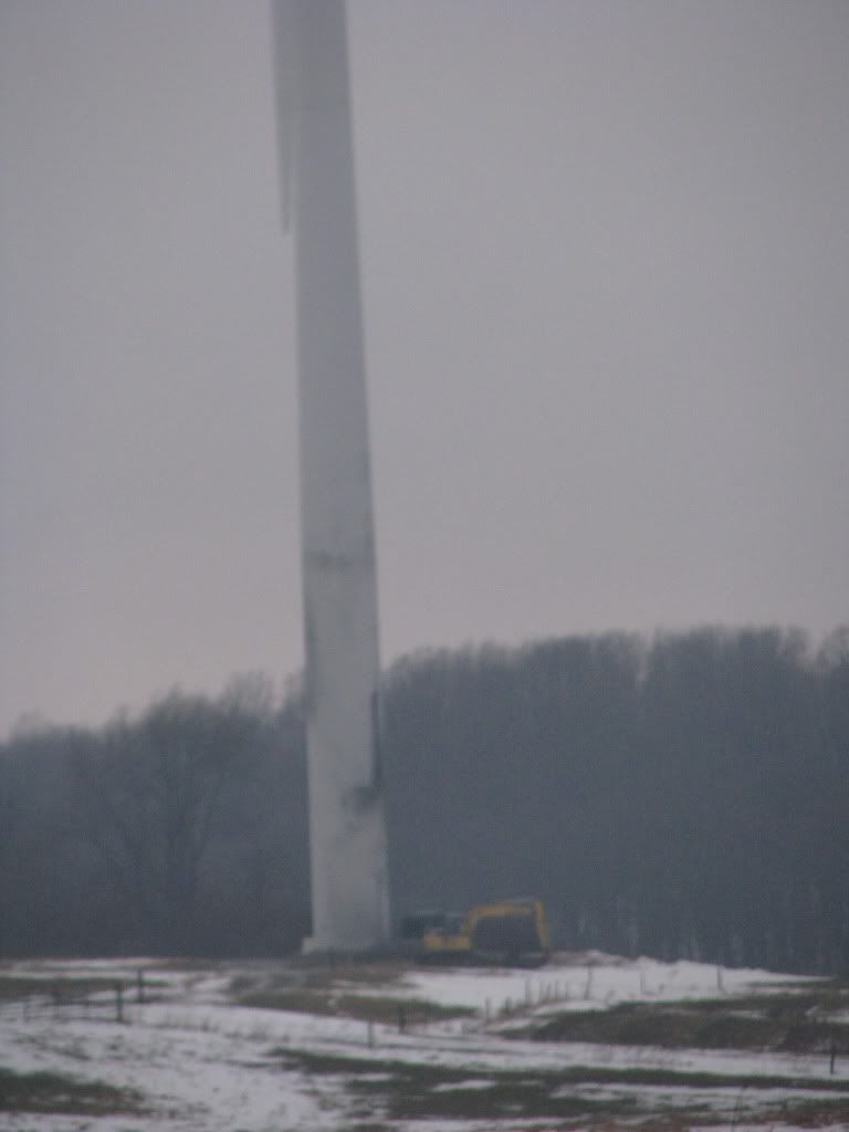 On Jan. 16, a malfunctioning transformer caused smoke marks to blossom on this wind turbine in Wethersfield. The turbine was back in operation later that day.