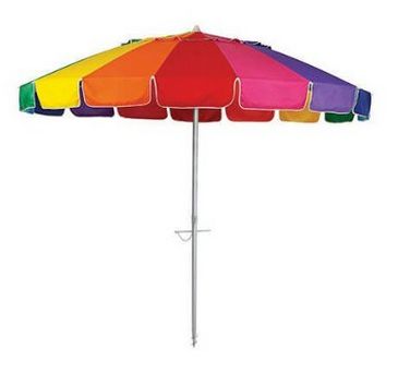 8 Ft Rainbow Multi Color Patio & Beach Umbrella with Wind Vent