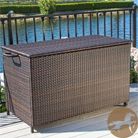 Christopher Knight Small Brown Wicker Cushion Box Great addition to any deck or patio, Wicker Cushion Boxes, Wicker Cushion Box, Outdoor Cushion Boxes, Outdoor Cushion Storage Boxes, Outdoor Furniture, Outdoor Wicker Furniture, 
