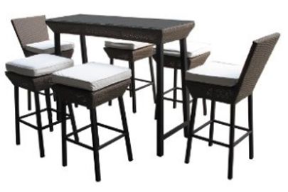 Outdoor Furniture,Outdoor Wicker Furniture, Wicker Patio Pub Table and Stools, Wicker Bar Sets
