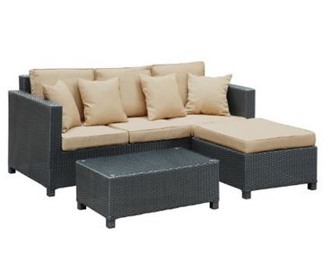 Outdoor Furniture, Wicker Sofa Sets, Wicker Outdoor Furniture, LexMod Urban Dimension Outdoor Wicker Patio Sectional Sofa Set