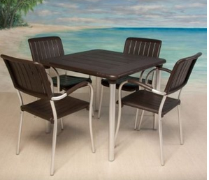 Musa 5-piece Commercial Dining Set in Caffe by Nardi, Nardi Furniture, Nardi Outdoor Furniture, Outdoor Furniture, Patio Furniture