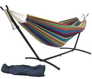Prime Garden 9 FT. Double Hammock with Space Saving Steel Hammock Stand, Prime Garden Hammocks, Outdoor Furnioture Zone, Outdoor furniture, Patio Furniture,
