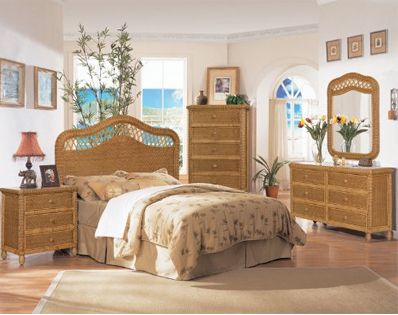 Outdoor Furniture,Outdoor Wicker Furniture, Wicker Bedroom Sets, Santa Cruz Wicker and Rattan 4 Pc Bedroom Set