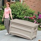 Outdoor Furniture, Deck Boxes, Deck Boxes With Wheels, Deck Storage Boxes, Deck Storage Box with Wheels, Suncast Db7500 Deck Storage Box 73 Gallon, Taupe,
