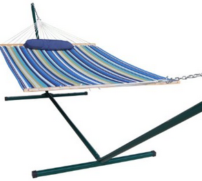 Prime Garden Quilted Hammock with Stand - Outdoor Furniture Zone