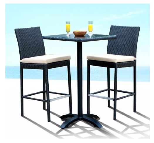 Outdoor Furniture,Outdoor Wicker Furniture, Wicker Bar Stool Dining Table Set, Wicker Bar Sets