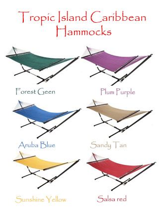Tropic Island Caribbean Hammocks, Hammocks, Swing Garden Hammocks, Rope Hammocks, Camping Hammocks, 