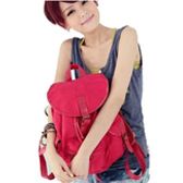 AutoM Red Color Women Ladys Fashion Korean Style Girl New Leisure Canvas Shoulder Bag Backpack