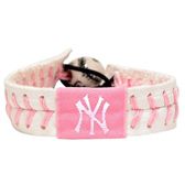 MLB New York Yankees Pink Baseball Bracelet
