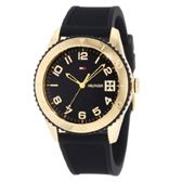 Tommy Hilfiger Women's 1781120 Sport Gold Toned Black silicone Watch5