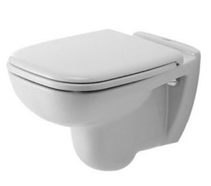 Duravit 22090900002 D-Code Wall Mount Toilet Bowl, White Finish