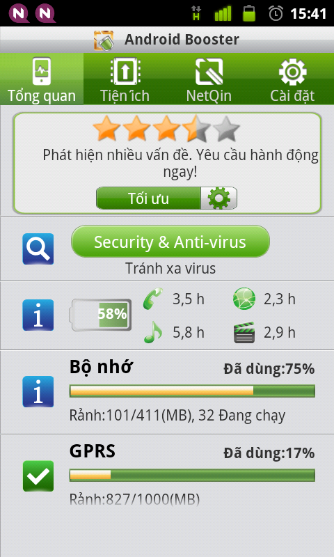Android Booster [Free] phần mềm Việt hóa tiện ích HAY cho Android !