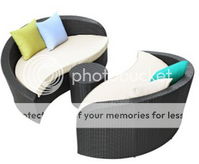  LexMod Twirl Outdoor Wicker Patio 3 Piece Sofa Set