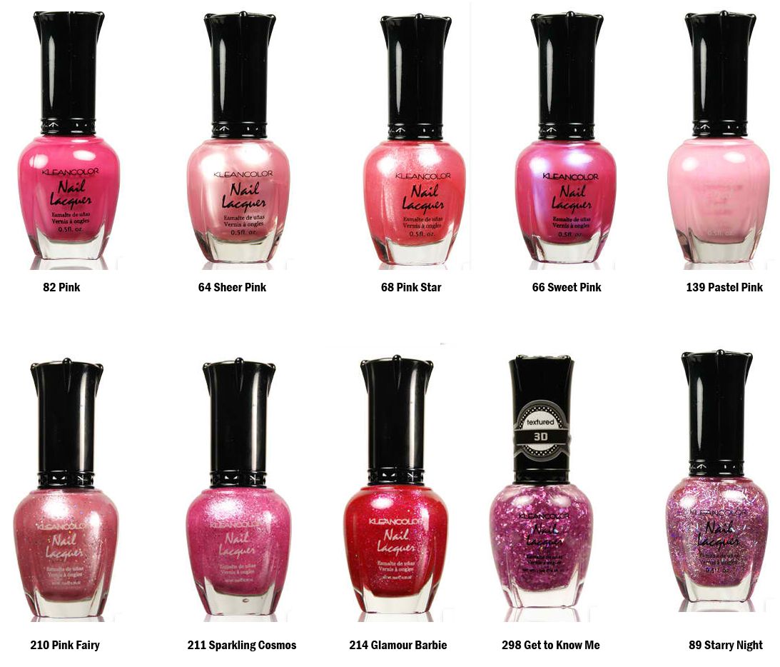 Lot of 10 kleancolor nail polish - Assorted Pink Colors Collection No 2 ...